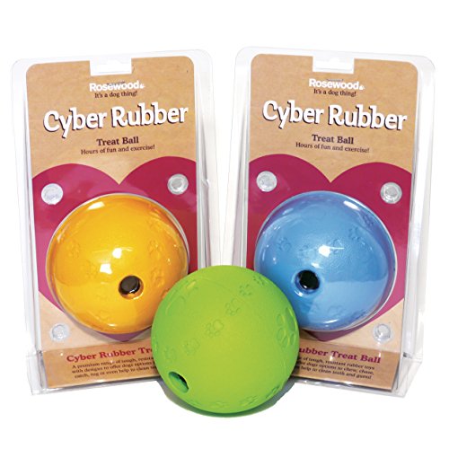 ROSEWOOD Cyber Rubber Dog Treat Ball, klein von Rosewood