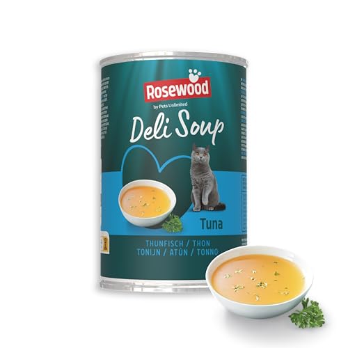 Rosewood Deli Soup Thunfisch – Leckerer Katzensnack als Brühe mit zarten Thunfischstückchen, natürliche Zutaten, ohne Zucker & Salz, ohne künstliche Zusätze, 135 ml von Rosewood
