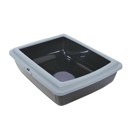 Rosewood Eco Line Katzentoilette aus Kunststoff mit Rand, auslaufsicher, Abnehmbarer Rand, leicht zu reinigen, Eisblau/Schwarz Rosewood Eco Line Katzentoilette aus Kunststoff mit Rand, auslaufsicher, Abnehmbarer Rand, leicht zu reinigen, Eisblau/Schwarz von Rosewood