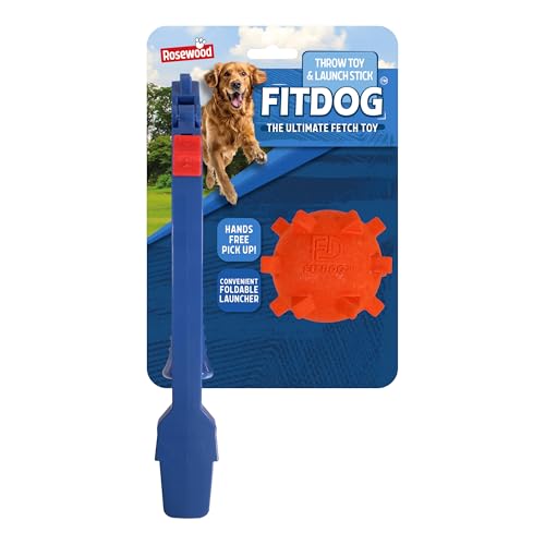 Rosewood Fit Dog Gummi Spikey Ball Wurfspielzeug mit faltbarem Launcher - Langlebiges Apportierspielzeug und Flinger für aktive Hunde - Outdoor Hundespielzeug für kleine, mittlere & große Rassen Rosewood Fit Dog Gummi Spikey Ball Wurfspielzeug mit faltbarem Launcher - Langlebiges Apportierspielzeug und Flinger für aktive Hunde - Outdoor Hundespielzeug für kleine, mittlere & große Rassen von Rosewood