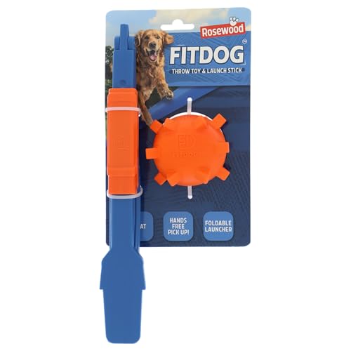 Rosewood FitDog Ball mit Wurfvorrichtung – Robustes Hundespielzeug zum Kauen, Werfen und Apportieren – Schwimmfähig und springend – Kompakter Steck-Launcher für Land und Wasser Rosewood FitDog Ball mit Wurfvorrichtung – Robustes Hundespielzeug zum Kauen, Werfen und Apportieren – Schwimmfähig und springend – Kompakter Steck-Launcher für Land und Wasser von Rosewood