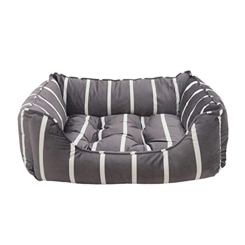 Rosewood Hundebett, quadratisch, Samt, gestreift, Größe S, 57 x 49 cm, Grau Rosewood Hundebett, quadratisch, Samt, gestreift, Größe S, 57 x 49 cm, Grau von Rosewood
