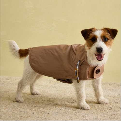 Rosewood x Joules Burra Brown Regenmantel für Hunde, klein, waschbar, leicht, wasserabweisend, Hundemantel für kleine Hunde von Rosewood