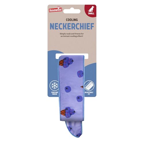Rosewood Kühlendes Halstuch für Hunde, Größe S - Blaubeer-Eiscreme-Druck, verstellbare Passform, saugfähiger Schaumstoffabschnitt, Einweichen und Einfrieren für sofortige Kühlung, Bandana für kleine Rosewood Kühlendes Halstuch für Hunde, Größe S - Blaubeer-Eiscreme-Druck, verstellbare Passform, saugfähiger Schaumstoffabschnitt, Einweichen und Einfrieren für sofortige Kühlung, Bandana für kleine von Rosewood