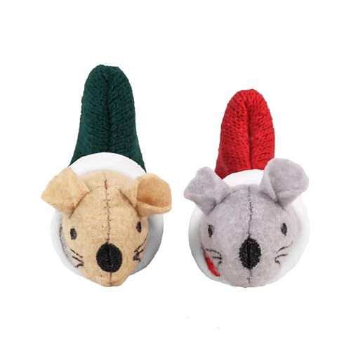 Rosewood Martha & Mayor Mäuse Katzenspielzeug - 2er Set Festliche Katzenminze Mäuse in Strickstrümpfen - Weiches, leichtes Spielzeug zum Schlagen, Hüpfen & Jagen - Weihnachten Katzenspielzeug für Rosewood Martha & Mayor Mäuse Katzenspielzeug - 2er Set Festliche Katzenminze Mäuse in Strickstrümpfen - Weiches, leichtes Spielzeug zum Schlagen, Hüpfen & Jagen - Weihnachten Katzenspielzeug für von Rosewood