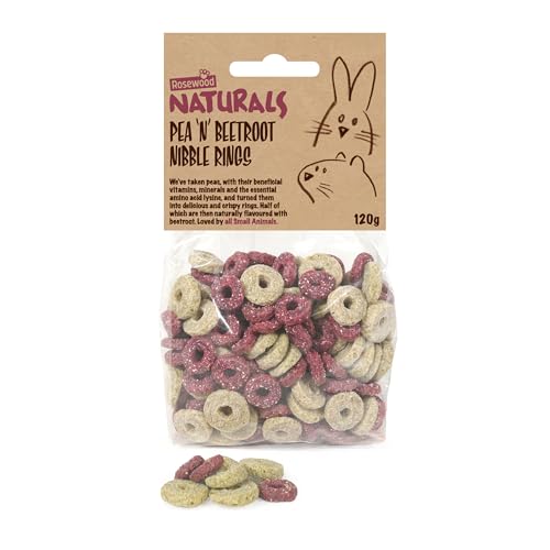 Rosewood Naturals Pea 'n' Rote Beete Knabberringe für Kaninchen, Meerschweinchen, Chinchillas, Degus, Hamster, Rennmäuse, Mäuse, Ratten, 120 g Rosewood Naturals Pea 'n' Rote Beete Knabberringe für Kaninchen, Meerschweinchen, Chinchillas, Degus, Hamster, Rennmäuse, Mäuse, Ratten, 120 g von Rosewood