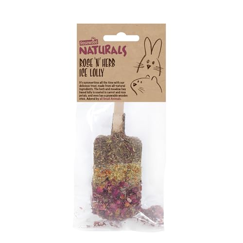 Rosewood Naturals Rose 'n' Herb Eis am Stiel Kleintier-Leckerli für Kaninchen, Meerschweinchen, Chinchillas, Degus, Hamster, Rennmäuse, Mäuse, Ratten, 1 Stück Rosewood Naturals Rose 'n' Herb Eis am Stiel Kleintier-Leckerli für Kaninchen, Meerschweinchen, Chinchillas, Degus, Hamster, Rennmäuse, Mäuse, Ratten, 1 Stück von Rosewood