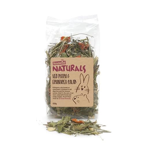Rosewood Naturals Veg Patch & Echinacea Salat Kleintier-Leckerli Futter für Kaninchen, Meerschweinchen, Chinchillas, Degus, Hamster, Rennmäuse, Mäuse, Ratten - 150g Rosewood Naturals Veg Patch & Echinacea Salat Kleintier-Leckerli Futter für Kaninchen, Meerschweinchen, Chinchillas, Degus, Hamster, Rennmäuse, Mäuse, Ratten - 150g von Rosewood