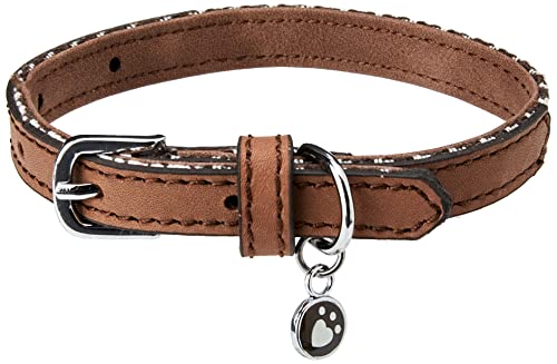 Rosewood 03434 Rosewood Wag 'n' Walk modisches Designer - Hundehalsband für einen Halsumfang von 20-30,5 cm, Hahnentrittmuster braun von Rosewood