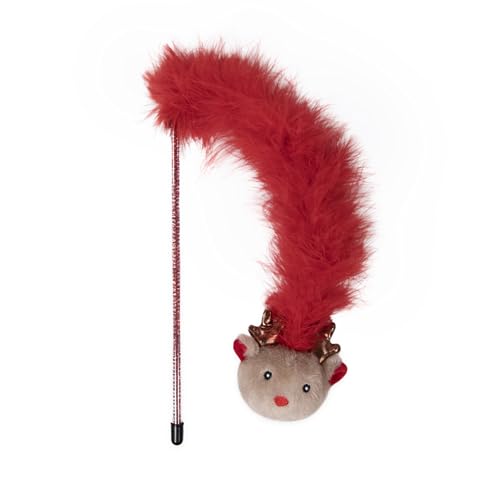 Rosewood Roxy Rentier Katze Teaser Zauberstab - Festliches Katzenminze Spielzeug mit Federboa & Sparkly Lametta Stick - Interaktives Weihnachtsspiel für Katzen & Kätzchen - Chase, Jump & Swat Holiday Rosewood Roxy Rentier Katze Teaser Zauberstab - Festliches Katzenminze Spielzeug mit Federboa & Sparkly Lametta Stick - Interaktives Weihnachtsspiel für Katzen & Kätzchen - Chase, Jump & Swat Holiday von Rosewood