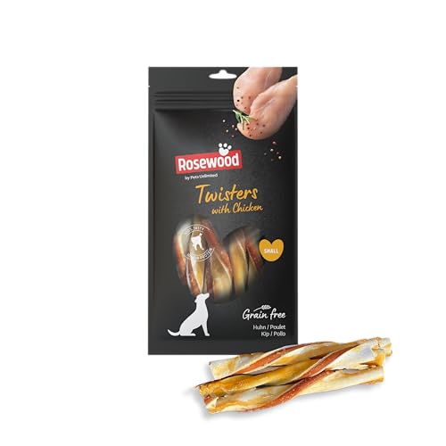Rosewood Twisters mit Huhn – Zahnpflegende Kauknochen für kleine Hunde – Mit zartem Hühnchen, getreidefrei & ohne künstliche Zusätze – 90 g von Rosewood