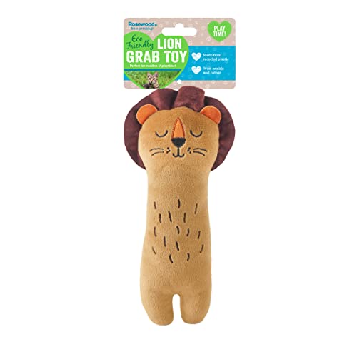 Rosewood Umweltfreundliches Löwen-Katzenspielzeug aus recyceltem Kunststoff, ideal zum Treten und Greifen, fördert den Instinkt der Katze von Rosewood
