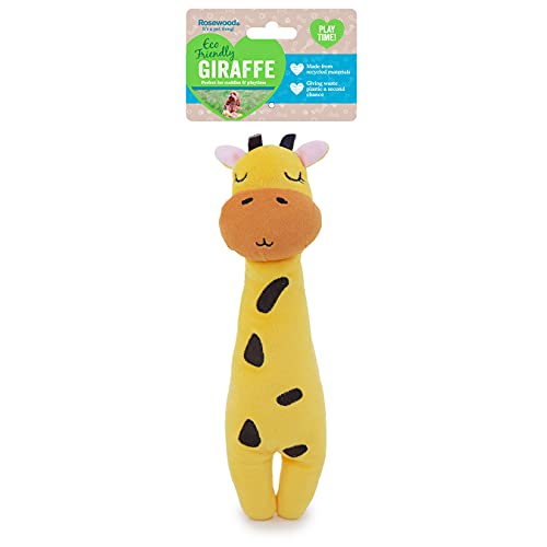 Rosewood Umweltfreundliches Plüsch-Giraffen-Hundespielzeug mit Quietscher, aus recycelten Kunststoff-Flaschen von Rosewood