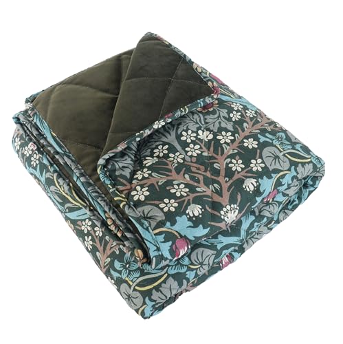 Rosewood x Morris & Co. Haustierdecke Blackthorn für Hunde und Katzen, 150 x 100 cm, grün, Hundedecke/Überwurf mit weichem Samt-Rückseite, pflegeleicht, luxuriöser William Morris Druck von Rosewood