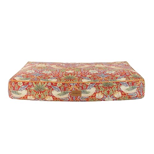 Rosewood x Morris & Co. Erdbeerdieb-Matratze für Hunde, mittelgroßes Hundebett, Burgunderrot, dick gepolstert, Rutschfester Boden, waschbar, luxuriöser William Morris Print Rosewood x Morris & Co. Erdbeerdieb-Matratze für Hunde, mittelgroßes Hundebett, Burgunderrot, dick gepolstert, Rutschfester Boden, waschbar, luxuriöser William Morris Print von Rosewood