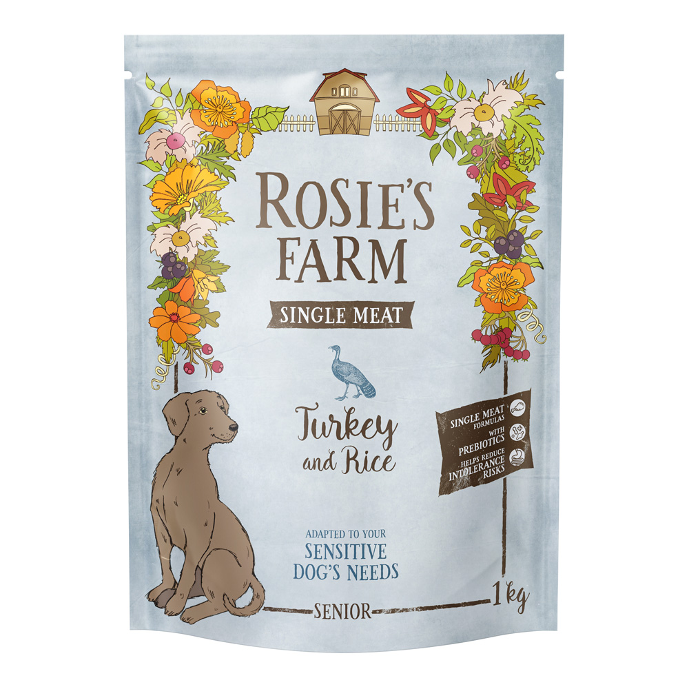 1 kg Rosie's Farm Single Meat zum Sonderpreis! - Senior Pute mit Reis von Rosie's Farm