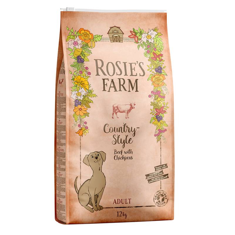 10 + 2 gratis! Rosie’s Farm Adult 12 kg - Rind von Rosie's Farm