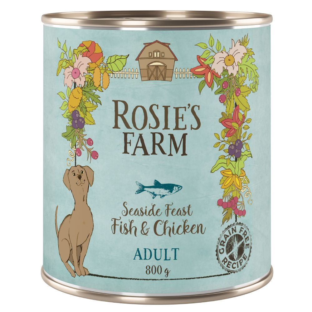 20 + 4 gratis! Rosie's Farm Adult 24 x 800 g  - Fisch & Huhn von Rosie's Farm
