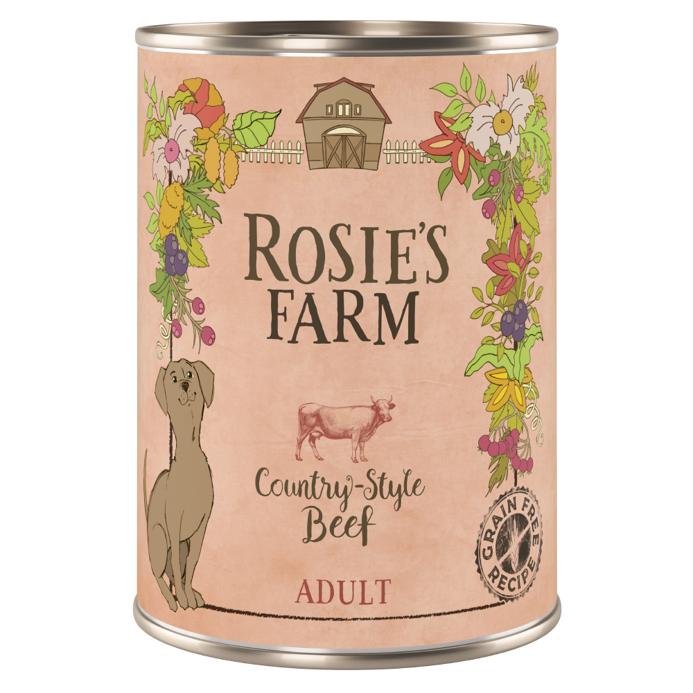 6 x 400 g Rosie's Farm zum Sonderpreis! - Adult: Rind von Rosie's Farm