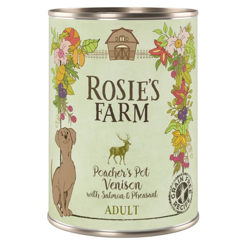 6 x 400 g Rosie's Farm zum Sonderpreis! - Adult: Wild & Fasan mit Lachs von Rosie's Farm