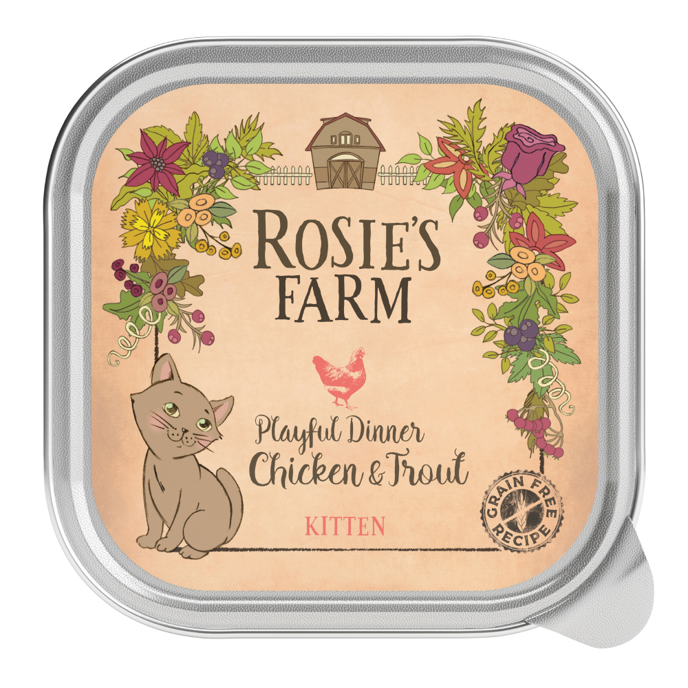 Rosie's Farm Kitten 16 x 100 g - Kitten: Huhn & Forelle von Rosie's Farm