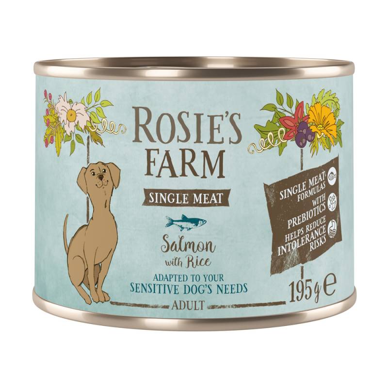 Rosie's Farm Single Meat Adult 6 x 195 g - Fisch & Reis von Rosie's Farm