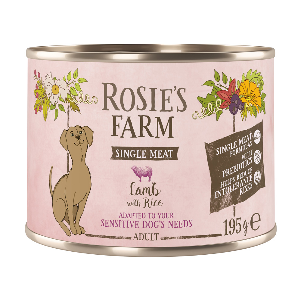Rosie's Farm Single Meat Adult 6 x 195 g - Lamm & Reis von Rosie's Farm