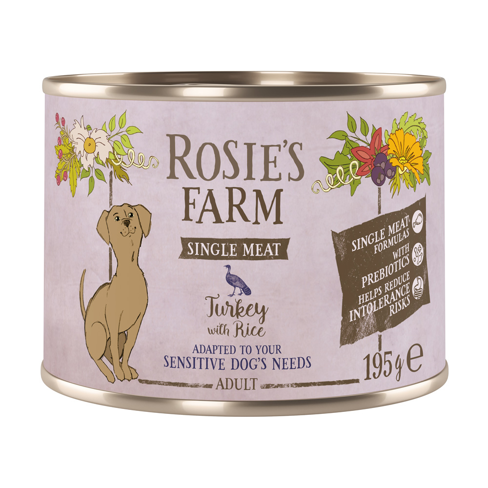 Rosie's Farm Single Meat Adult 6 x 195 g - Truthahn & Reis Rosie's Farm Single Meat Adult 6 x 195 g - Truthahn & Reis von Rosie's Farm