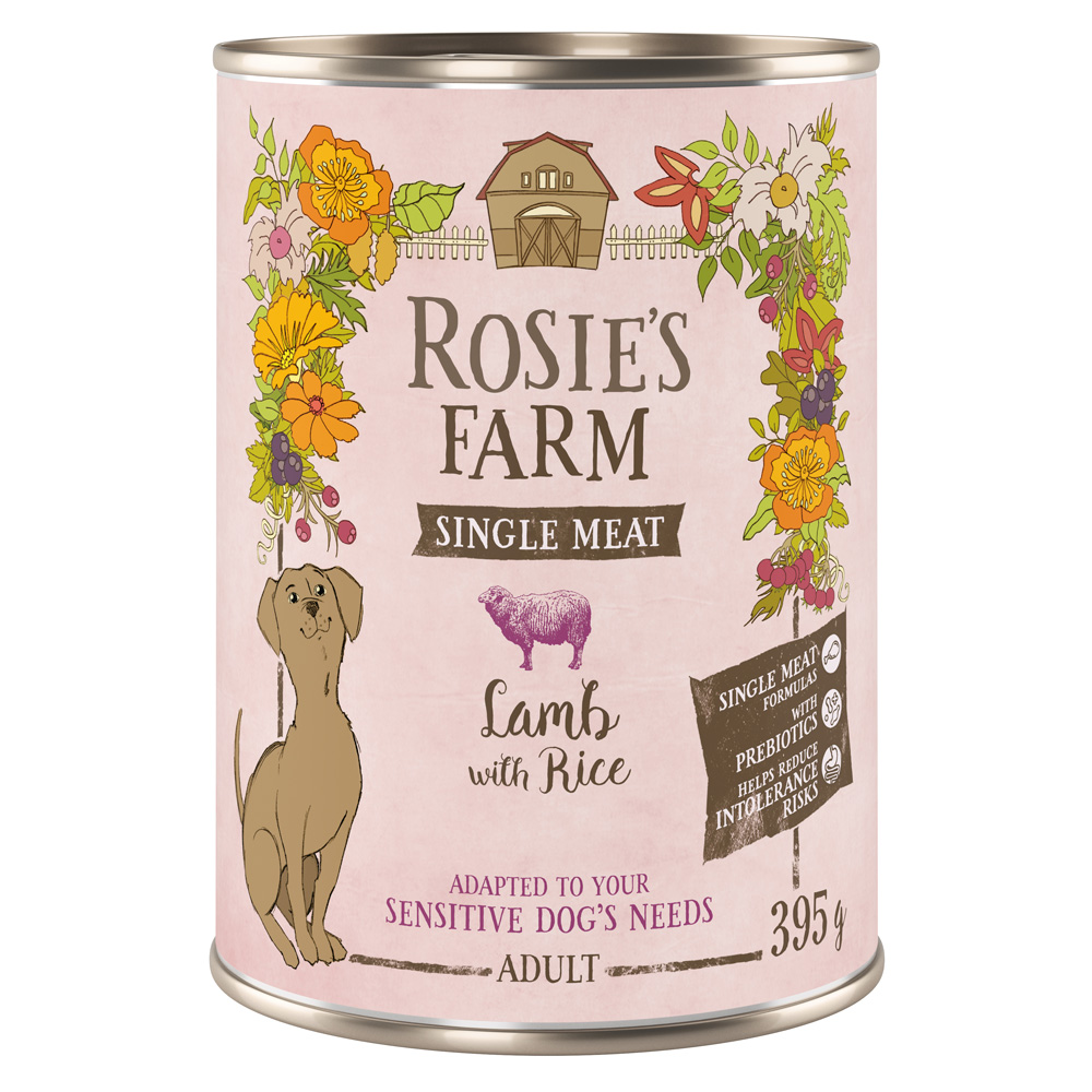 Rosie's Farm Single Meat Adult 6 x 395 g - Lamm & Reis von Rosie's Farm