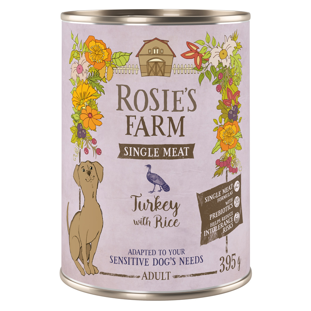 Rosie's Farm Single Meat Adult 6 x 395 g - Truthahn & Reis von Rosie's Farm