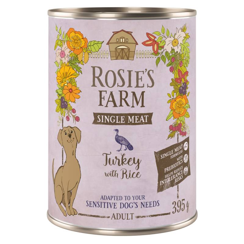 Rosie's Farm Single Meat Adult 6 x 395 g - Truthahn & Reis von Rosie's Farm