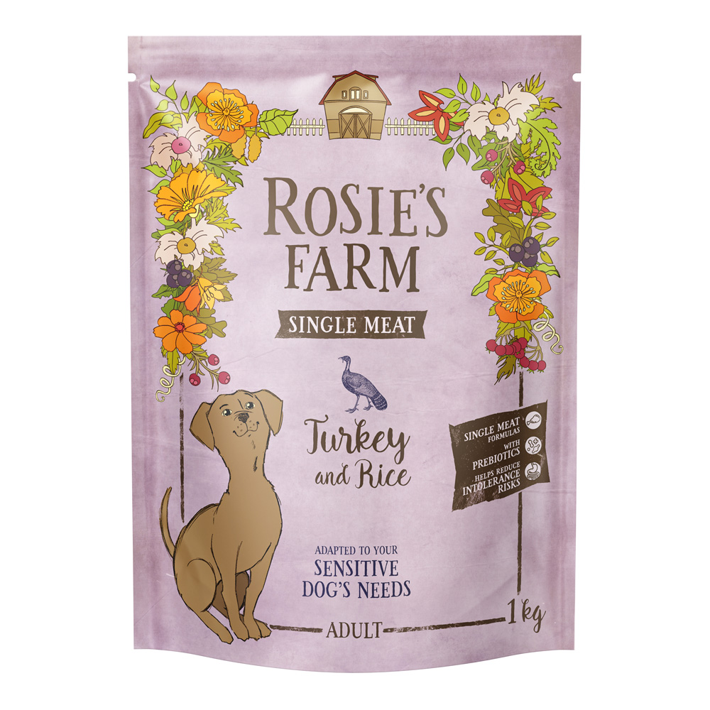 Rosie's Farm Single Meat Adult Pute mit Reis - 1 kg von Rosie's Farm