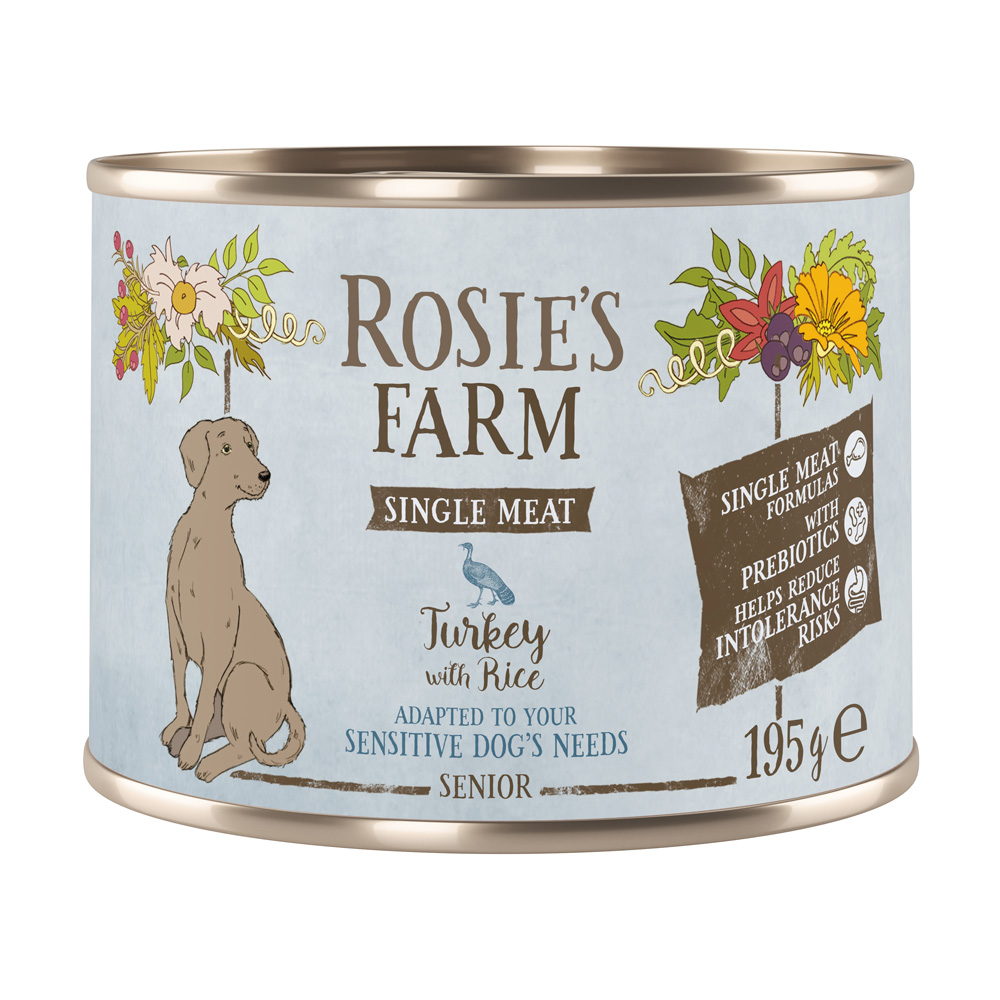 Rosie's Farm Single Meat Senior 6 x 195 g - Truthahn & Reis von Rosie's Farm