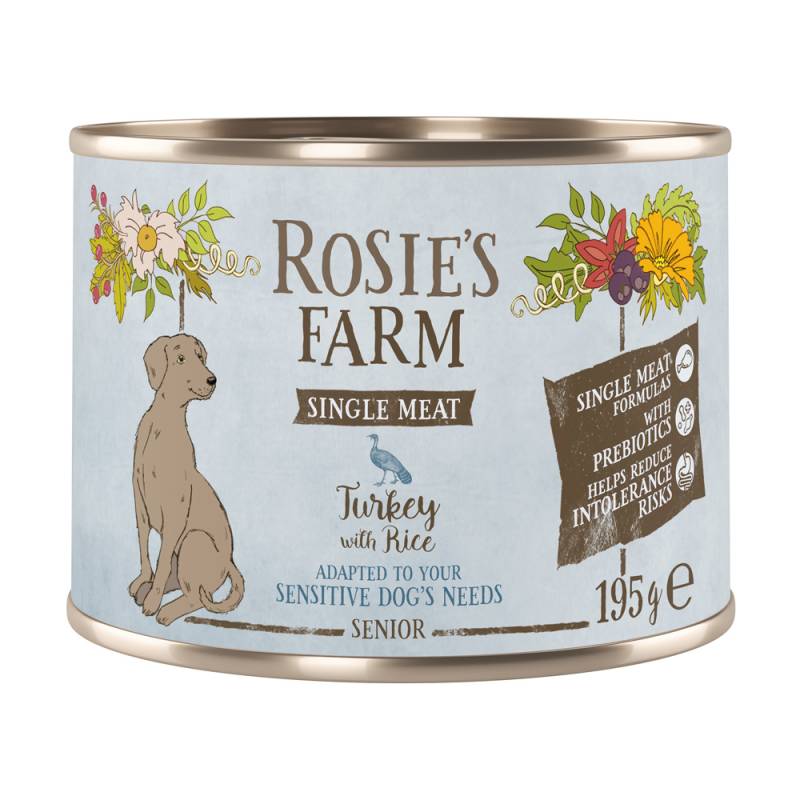 Rosie's Farm Single Meat Senior 6 x 195 g - Truthahn & Reis von Rosie's Farm
