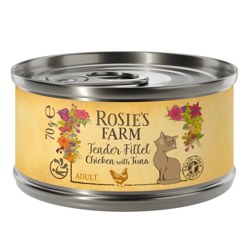 Rosie's Farm Tender Filet 12 x 70 g zum Probierpreis! - Huhn mit Thunfisch von Rosie's Farm