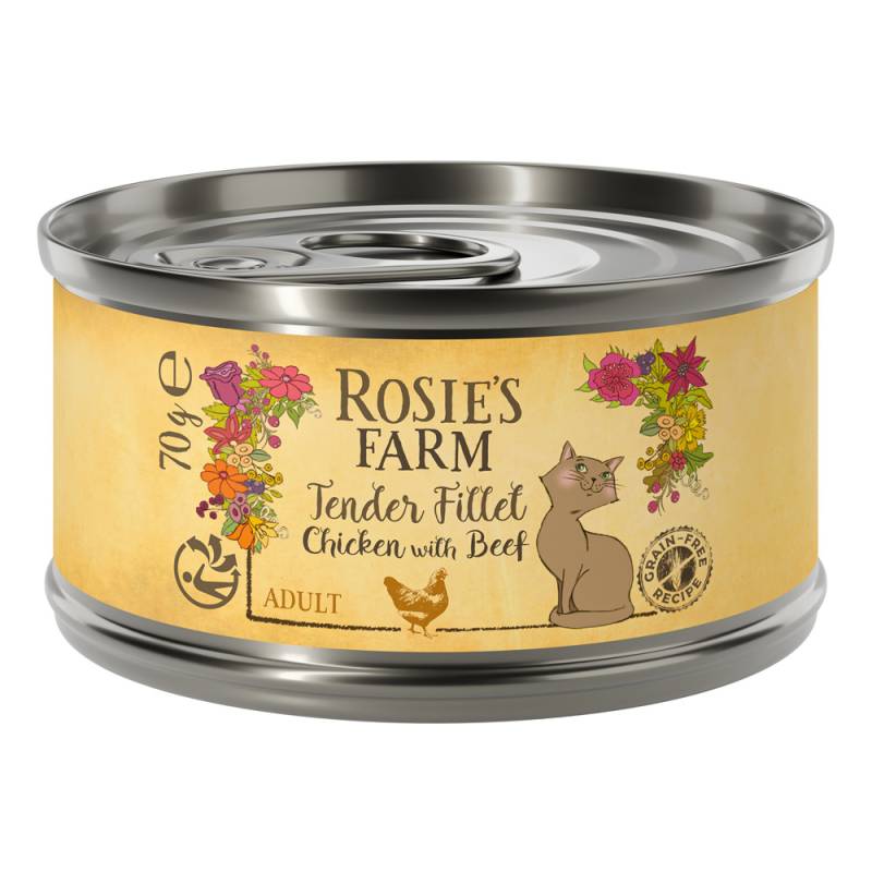 Rosie's Farm Tender Filet 24 x 70 g - Huhn mit Rind von Rosie's Farm