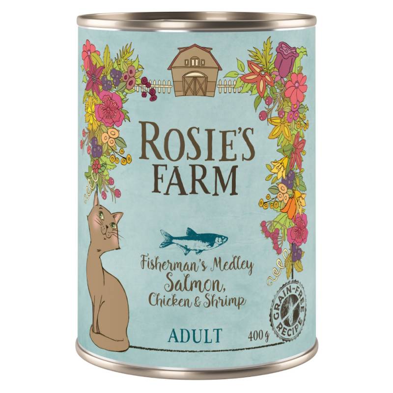 Sparpaket Rosie's Farm Adult 12 x 400 g - Lachs & Huhn mit Garnelen von Rosie's Farm