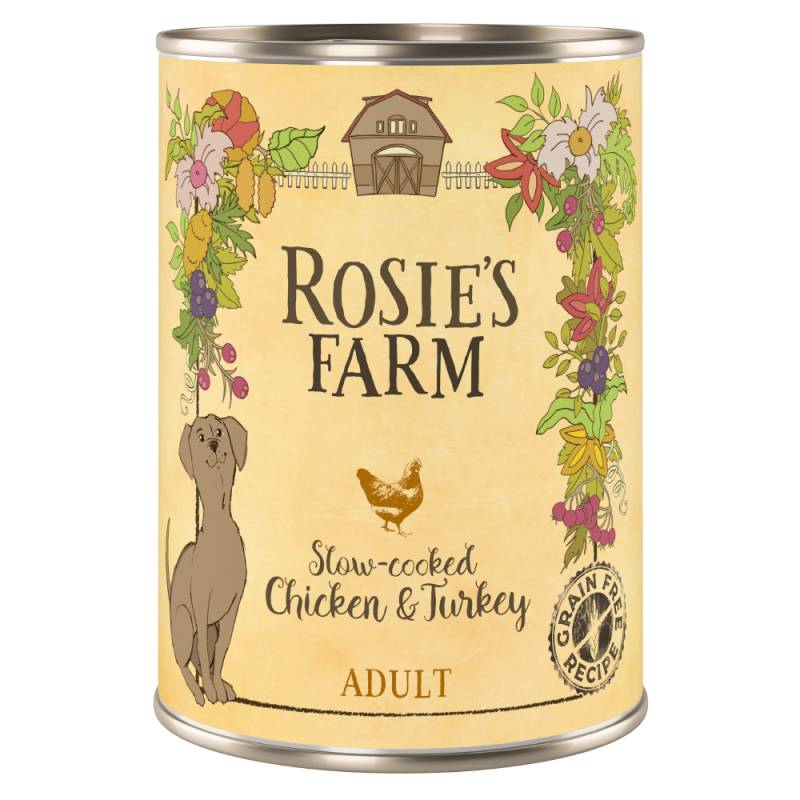 Sparpaket Rosie's Farm Adult 24 x 400 g  - Huhn & Truthahn von Rosie's Farm