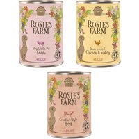 Sparpaket Rosie's Farm Adult 24 x 400 g - Mix I (Huhn & Truthahn, Rind, Lamm) von Rosie's Farm