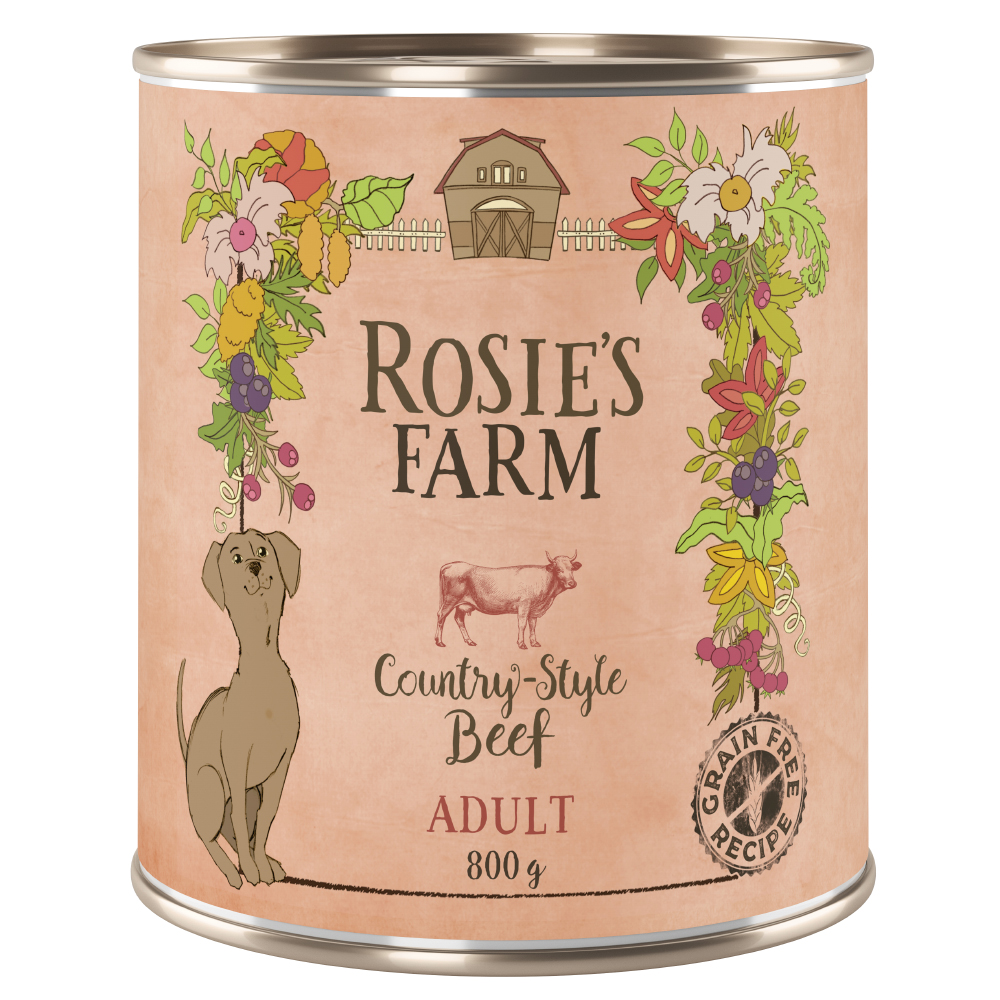 Sparpaket Rosie's Farm Adult 24 x 800 g - Rind Sparpaket Rosie's Farm Adult 24 x 800 g - Rind von Rosie's Farm