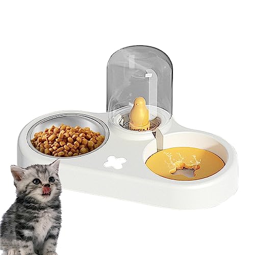 Automatisch nachfüllbarer Katzenwassernapf | Wassernäpfe Futter Automatische Nachfüllung Katzenwassernapf Kätzchen,Automatisch nachfüllbarer Futter- und Wassernapf für Katzen, platzsparend, Rosixehird von Rosixehird