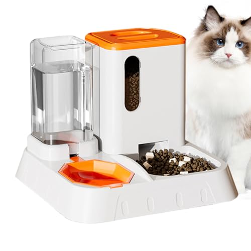 Automatischer Katzenfutterspender, Automatische Futterspender für Katzen | 2-in-1-Futter- und Wasserspender, transparent, automatisch,Abnehmbares Futterzubehör für Haustiere mit großem von Rosixehird