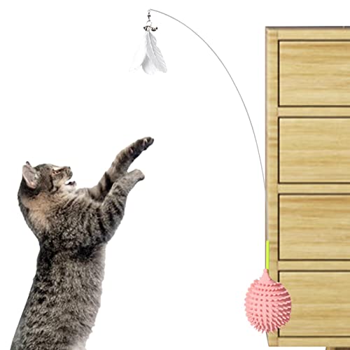 Rosixehird Angelrute Katzenspielzeug - Süßer Katzenspielzeug Zauberstab,Interaktiver Katzenstab für Kätzchen zum Spielen, Jagen, Nd-Übungen, Katzenspielzeug-Zubehör von Rosixehird