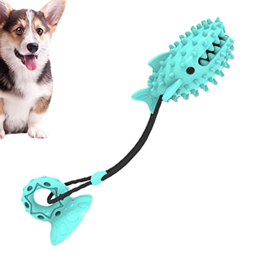 Rosixehird Hundespielzeug mit Saugnapf zum Zerren | Kauball für Hunde in Haiform,Welpentraining Leckereien Lebensmittelspender Zahnbürste Haustierzahnreinigungsseil Spielzeug für Hunde von Rosixehird