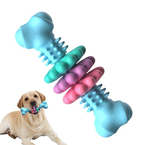 Rosixehird Kauspielzeug Hund Unzerstörbar, TPR Gummistachelknochen Hundespielzeug, Intelligenzspielzeug Für Hunde Interaktives Hundespielzeug für Training Und Zahnreinigung von Rosixehird