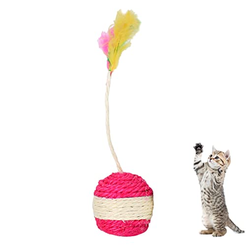 Rosixehird Kratzspielzeug für Katzen,Katzen Spielen Kratzball Spielzeug | Zufälliger bunter Federdeckenball, interaktives Haustier-Katzenball-Spielzeug für Hauskatzen von Rosixehird
