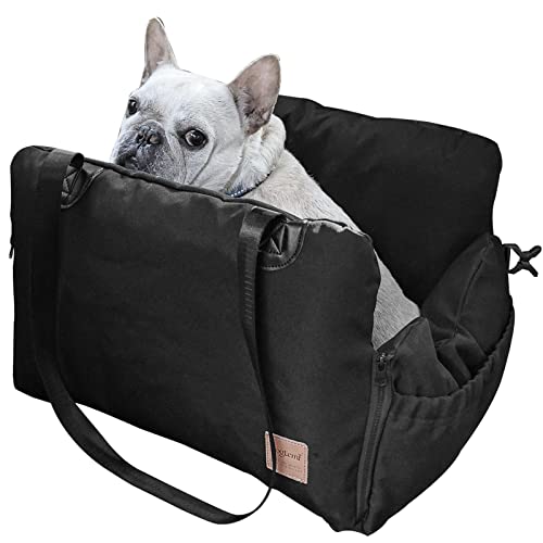Rosixehird Mittelkonsole Hundesitz,Airbag Reisetaschen für Hunde Katzen Tragbar | Vollständig Abnehmbarer und waschbarer Mittelkonsolen-Autositz für Hunde und Katzen mit festen Gurten, passend von Rosixehird