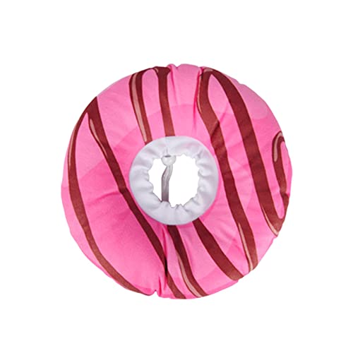 Rosixehird Süße Donut Katze Kegelhalsband | Weiches PP-Baumwollhalsband für Hunde und Katzen | Anti-Biss-Lick-Wundheilungs-Schutzkegel nach Operationen, elisabethanische Halsbänder von Rosixehird