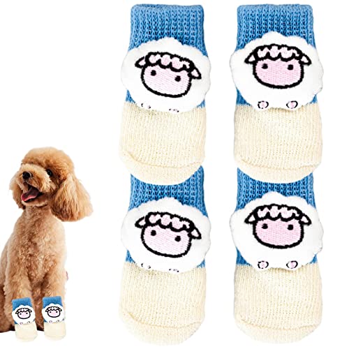 Rosixehird rutschfeste Hundesocken | Anti-Rutsch-Schutz Cartoon Dog Grip Socken - Polyester-Hundebedarf ohne Pilling für den Außenbereich, Bequeme, Nicht brechende Socken für den täglichen Gebrauch von Rosixehird
