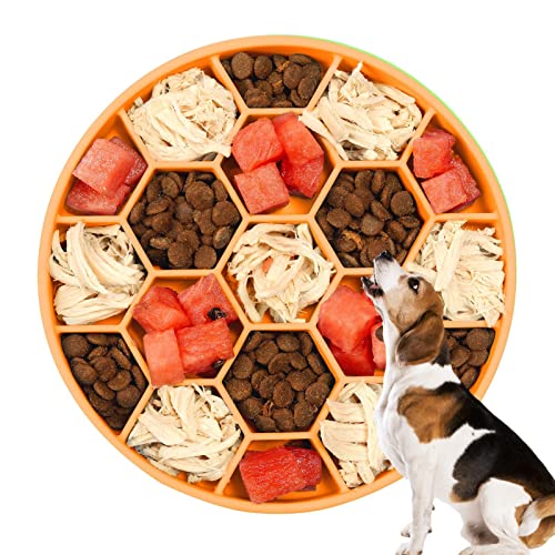 Slow Feeding Hundenapf | Rutschfester Puzzle-Hundenapf mit Silikon - Verhindern des Erstickens Gesunder Design-Hundenapf für große Rassen/mittelgroße Hunde/kleine Rassen von Rosixehird